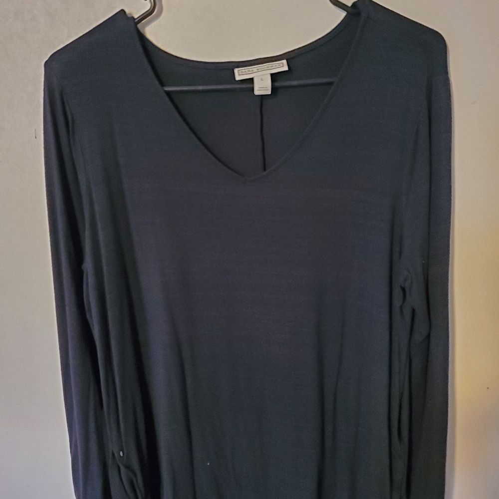 Dana Buchman Black Long Sleeve Blouse Size L